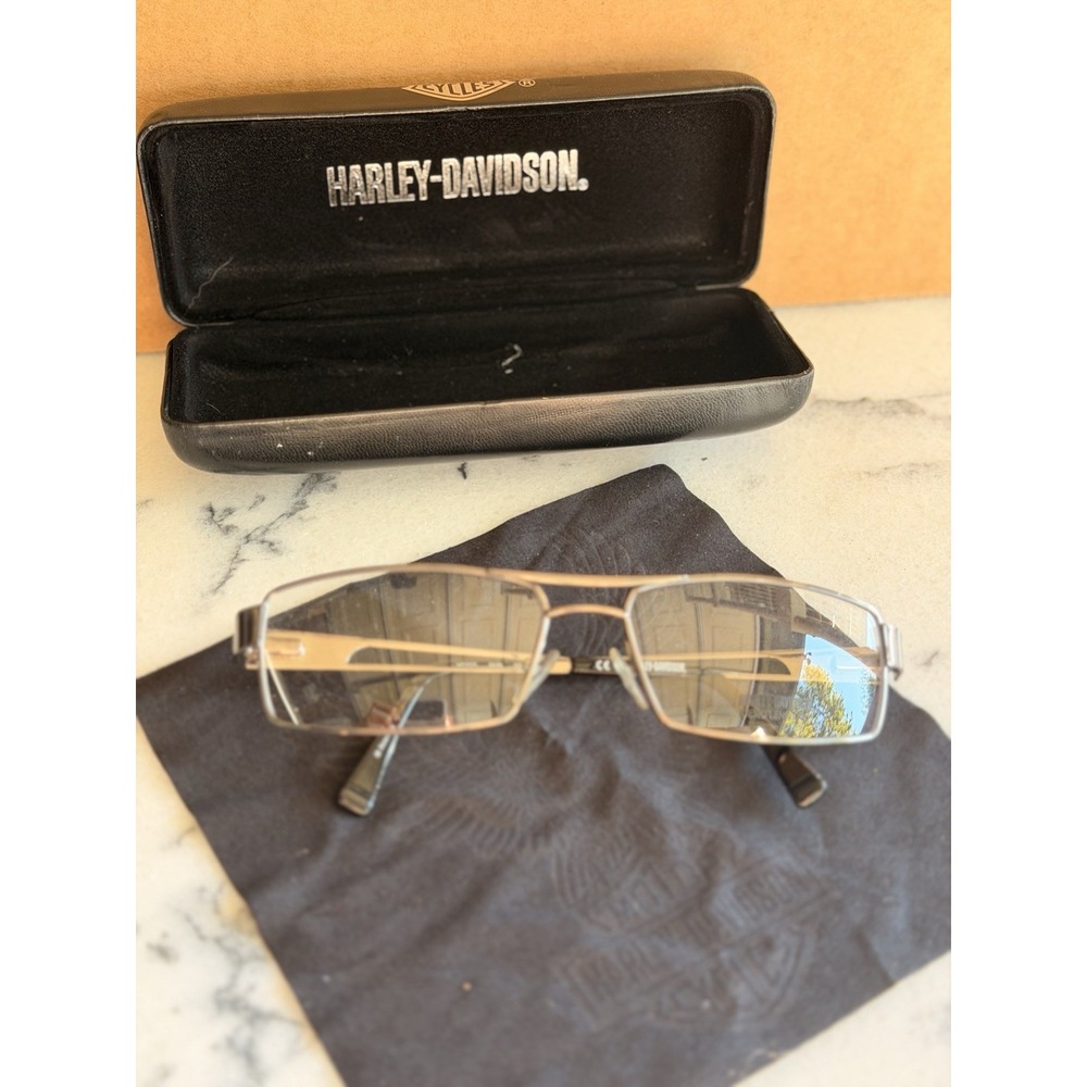 Harley Davidson HD355 GUN Eyeglasses Frame 59-17-143 Gunmetal With Hard Case